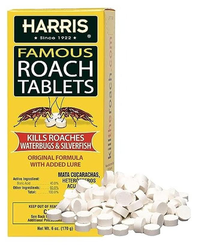 Harris Roach Tablets, Boric Acid Roach Killer with Lure, Alternative to Bait Traps - 145 Tablets - Image 1