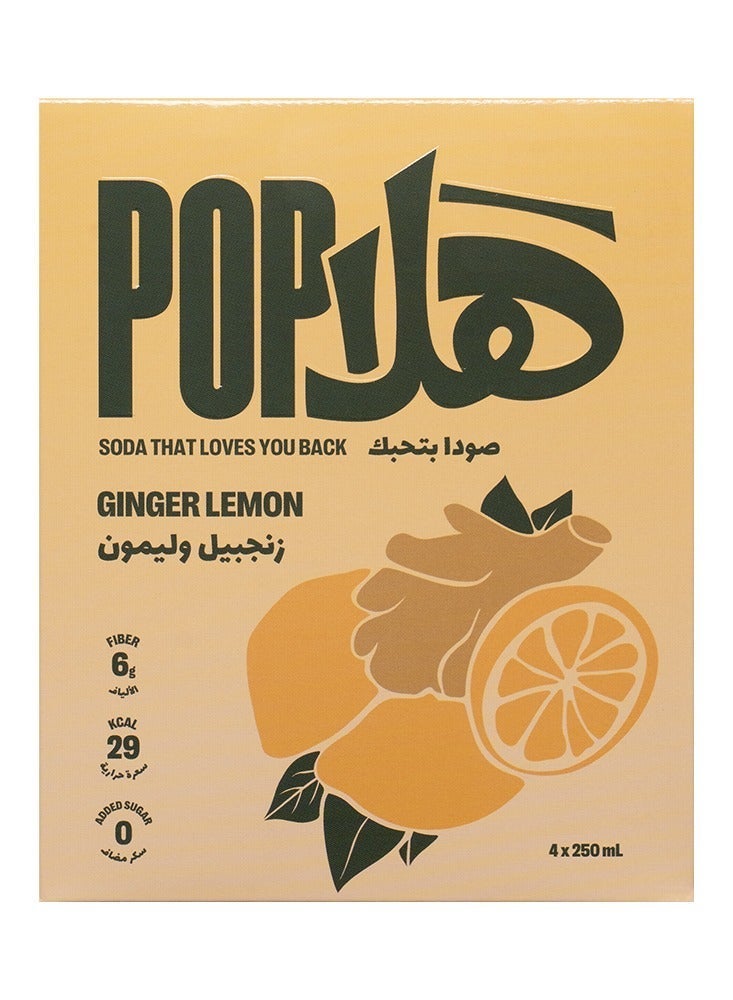 HalaPop Prebiotic Soda – Ginger Lemon, 6g Plant-Based Fiber, High in Vitamin C, No Added Sugar Sparkling Drink (4 x 250ml) - Image 5