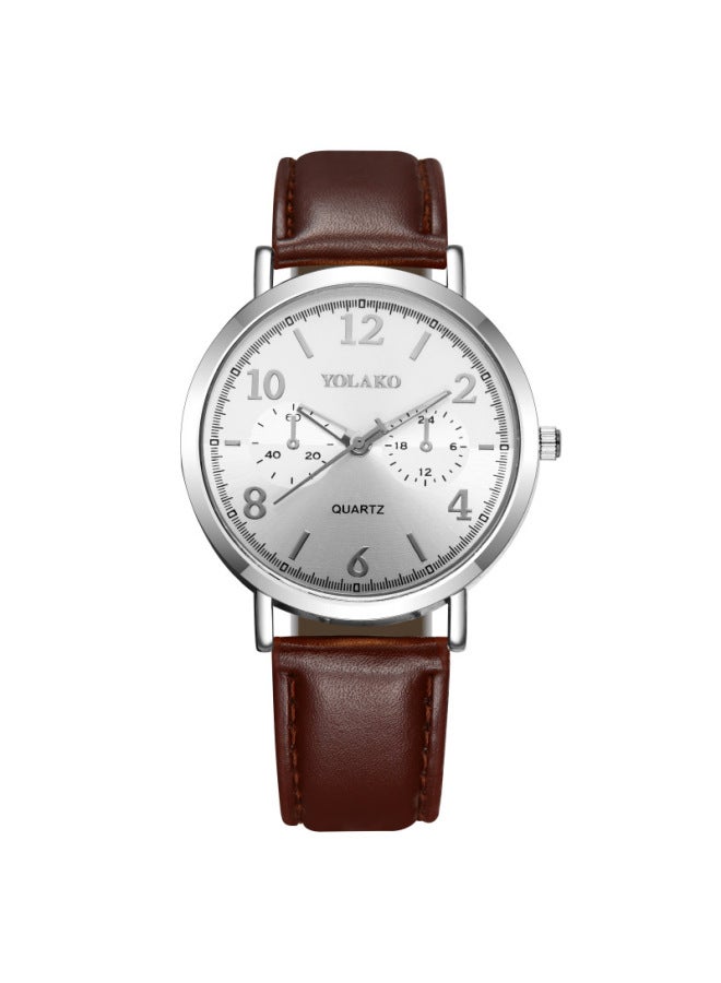 European Fashion Two-eye Digital Men's Watch Strap Quartz Watch