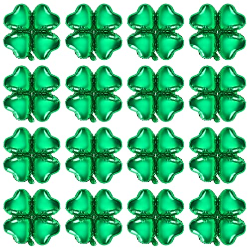 FEBSNOW 24Pcs St Patricks Day Foil Balloons 18 Inch Lucky Green Shamrock Clover Balloons Garland for St Patricks Day Irish Festival Holiday Party Decorations - Image 1