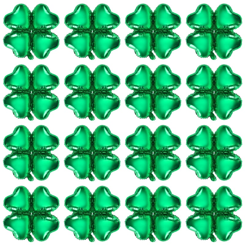 FEBSNOW 24Pcs St Patricks Day Foil Balloons 18 Inch Lucky Green Shamrock Clover Balloons Garland for St Patricks Day Irish Festival Holiday Party Decorations - Image 3