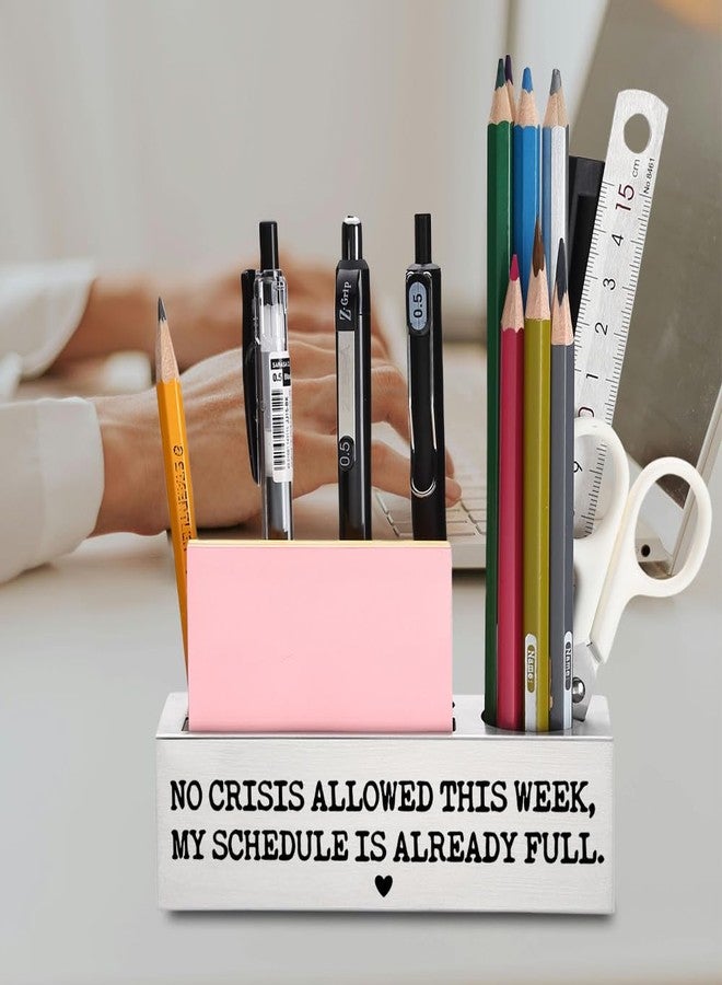 FOKCBOCM Funny Office Gifts for Coworkers, Funny Boss Gifts for Women, No Crisis Allowed This Week Pencil Holders, Humor gifts for Employee Boss Leader Work Friend Office Desk Pencil Holders-DS29 - Image 3