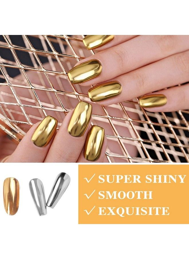 2 Pcs Gold Silver Chrome Nail Powdernail Art Mirror Glitter Effect Highly Pigmented Dust Metallic Holographic Mirror Nail Art Makeup Powders Chrome With Sponge Applicators - pzsku/Z36DEF125736F989BCD88Z/45/_/1683269343/fb23f36d-0825-4b85-968c-cdf9c7de0bc1