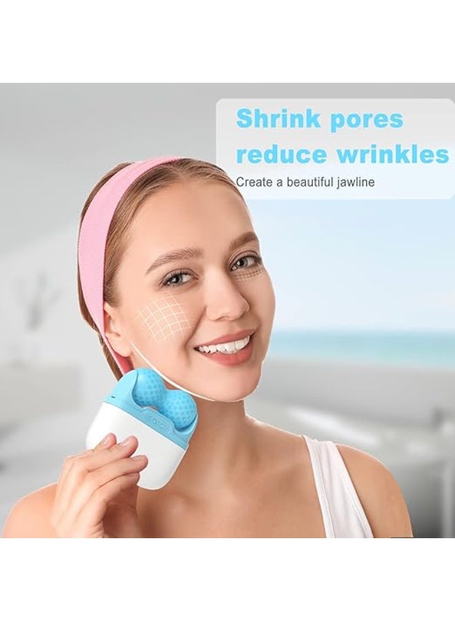 For Face And Eyes - Facial Skin Care Tools With 2 In 1 Roller And Carry Case To Reduce Puffiness And Relief Migraine, Pain. Women Gift (Blue) - Image 3