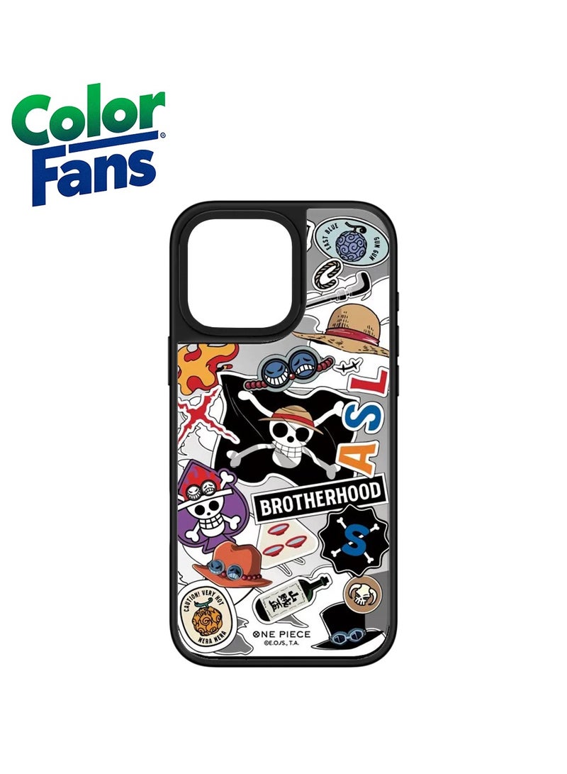 iPhone 14 Pro Max One Piece ASL Mirror Case  - Reflective Silver with Vibrant Stickers