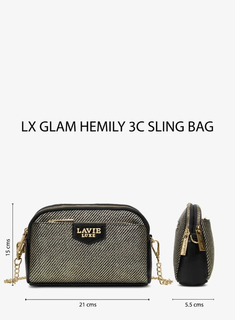 Lavie  Luxe Women's Glam Hemily 3 Compartment (Black) for Women | Best Price UAE