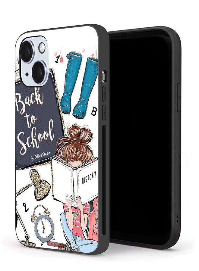 Tolwak Apple iPhone 14 Plus Protective Case Back To School Girl Reading History - Image 1
