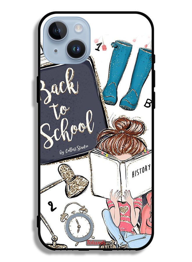 Tolwak Apple iPhone 14 Plus Protective Case Back To School Girl Reading History - Image 2