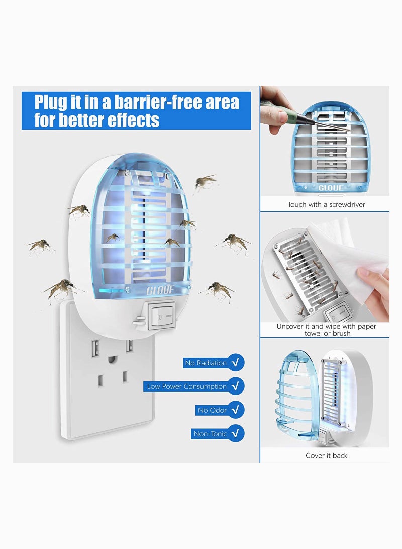 Zikra Mosquito Killer Electric Mosquito Killer Electronic Insect Killer Fly Trap Indoor, Electric Mosquito Zapper with Blue Lights for Home, Kitchen, Bedroom, Baby Room, Office 4 Pack - Image 2