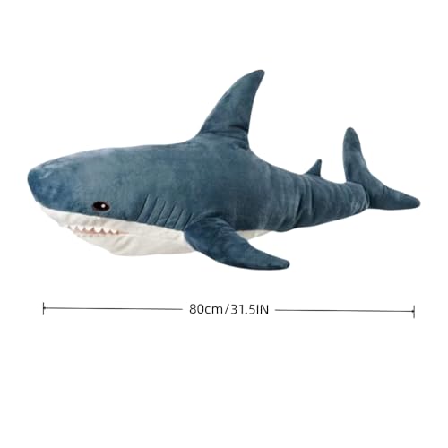 TONGMAN 315inch Plush Shark Toy Pillow Giant Shark Stuffed AnimalSoft Shark Cushion Pillow Shark Plush PillowsChubby Stuffed Shark Toy Children s Boys and Girls Room Decoration Bedtime Gift - Image 5