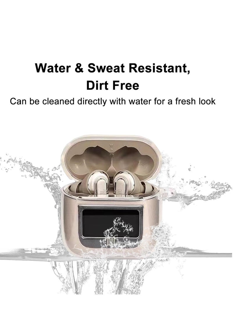 SYOSI Case Compatible with JBL Tour Pro 2 Earbuds 2023 Soft Silicone Shockproof Protective Cover with Carabiner Accessories Ultra-thin soft Cover Slim Fit Anti Fall Not Easy to Dirty Clear - Image 4