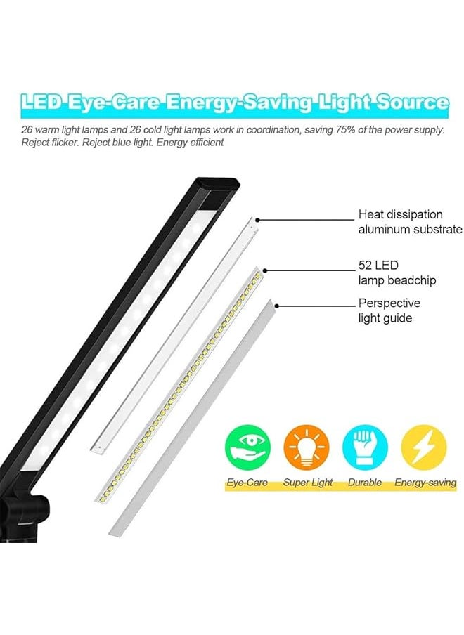 X spring Desk Lamp With Wireless Charger Usb Reading Lamp Led Desk Light With 5 Brightness 5 Color Modes Dimmable Eye Caring Table Light For Home Office Touch Control Auto Timer  - Image 4