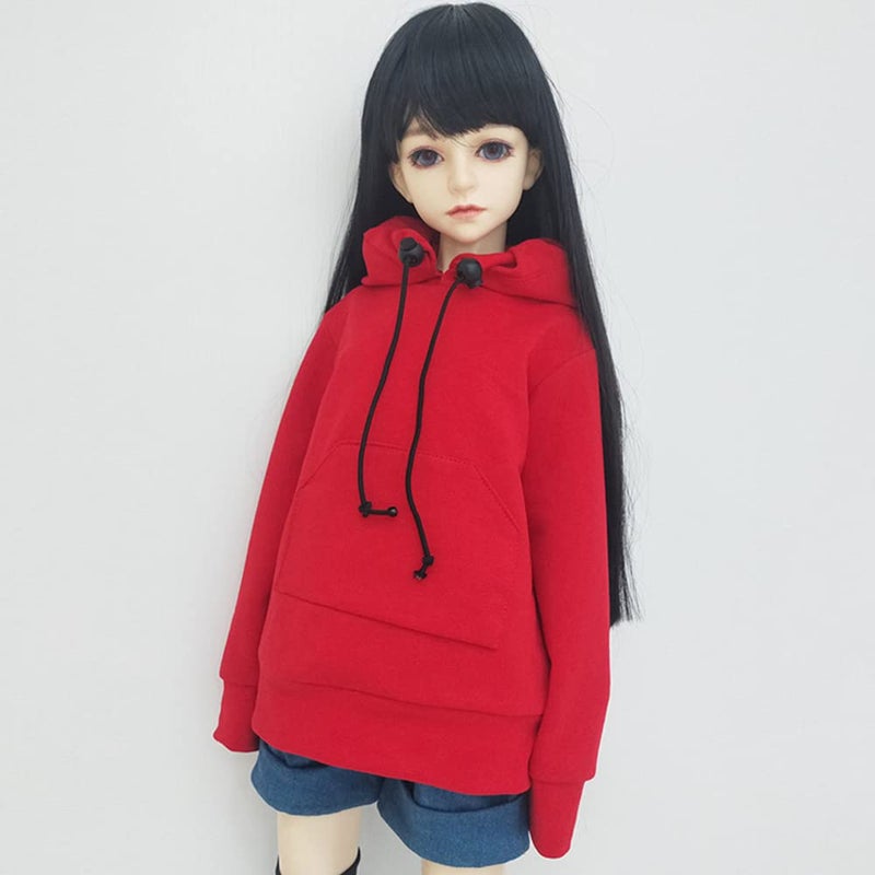 XiDonDon ملابس دمى XiDonDon 30CM / 45CM / 60CM 1/3 1/4 1/6 ملحقات دمى BJD BJD SD DIY أزياء هوديي ألعاب ملابس دمى (1/4، أحمر) - Image 3