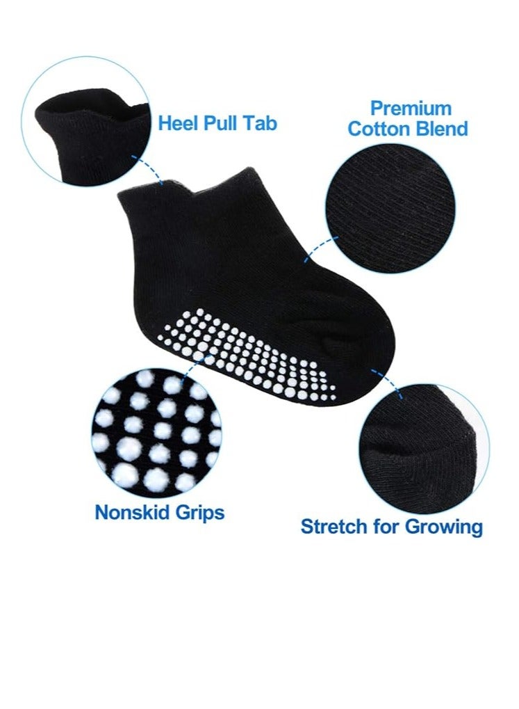 CICILADY CICILADY  12 Pairs Anti Slip Baby Ankle Socks with Non Skid Grips for Toddler Kids Boys Girls (12Pairs - Black,White,Grey, 1-3 Years) - Image 2
