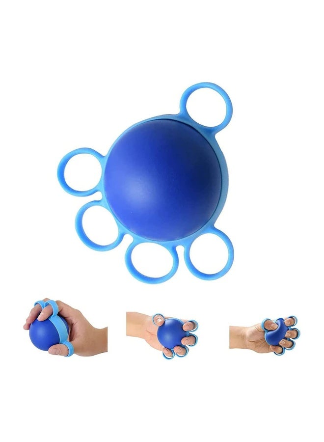 ماكدو جهاز تقوية اليد بوزن 10 أرطال، جهاز تمرين تمديد الإصبع للقوة والعلاج والتعافي، مدرب قبضة اليد، كرة تمرين سيليكون زرقاء لليد - Image 1