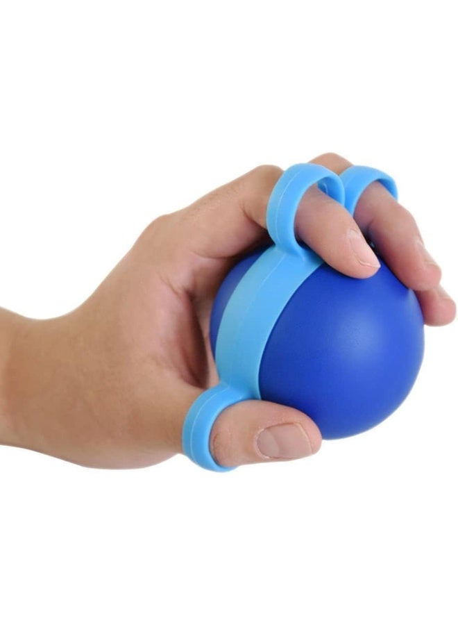 ماكدو جهاز تقوية اليد بوزن 10 أرطال، جهاز تمرين تمديد الإصبع للقوة والعلاج والتعافي، مدرب قبضة اليد، كرة تمرين سيليكون زرقاء لليد - Image 4