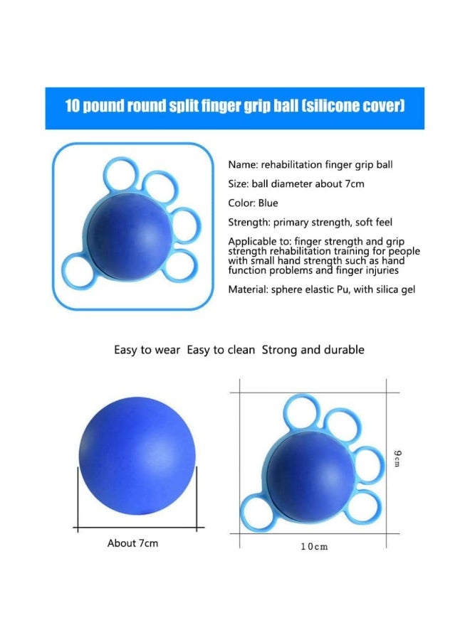 ماكدو جهاز تقوية اليد بوزن 10 أرطال، جهاز تمرين تمديد الإصبع للقوة والعلاج والتعافي، مدرب قبضة اليد، كرة تمرين سيليكون زرقاء لليد - Image 2