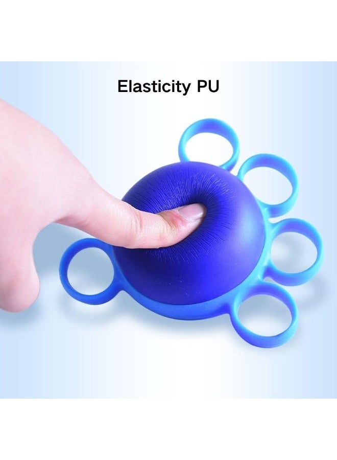 ماكدو جهاز تقوية اليد بوزن 10 أرطال، جهاز تمرين تمديد الإصبع للقوة والعلاج والتعافي، مدرب قبضة اليد، كرة تمرين سيليكون زرقاء لليد - Image 3