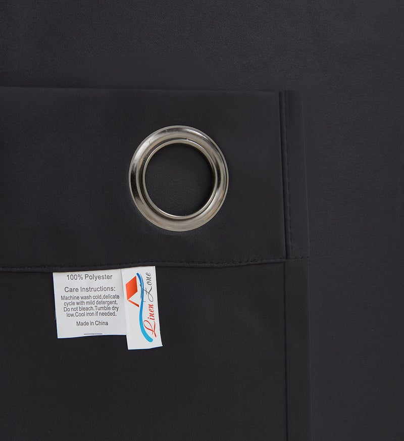 LinenZone Black Extra Wide Curtain Panels with 2 Matching Tie-Backs. Use As Wall Curtains  Curtain Room Dividers  Portable Office Walls Dividers  Dividers for Bedroom. (Nicole 108 x 99 Black) - Image 4