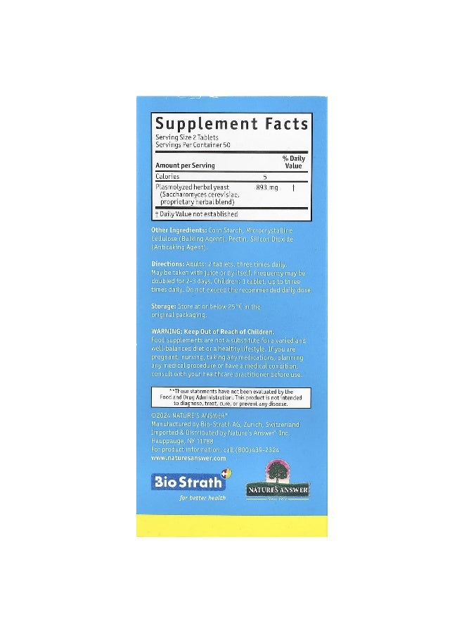 Bio-Strath, Fermented Herbal Yeast Postbiotic, 100 Tablets (Packaging may vary) - Image 2