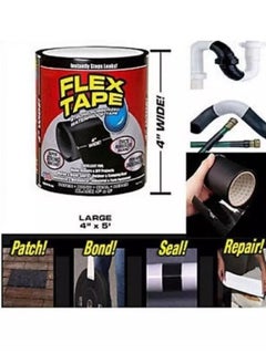 FLEX TAPE Waterproof Anti-UV Quickly Cover Large Leaks Garden Hose Pipe Water Tap Bonding Rescue, Black 