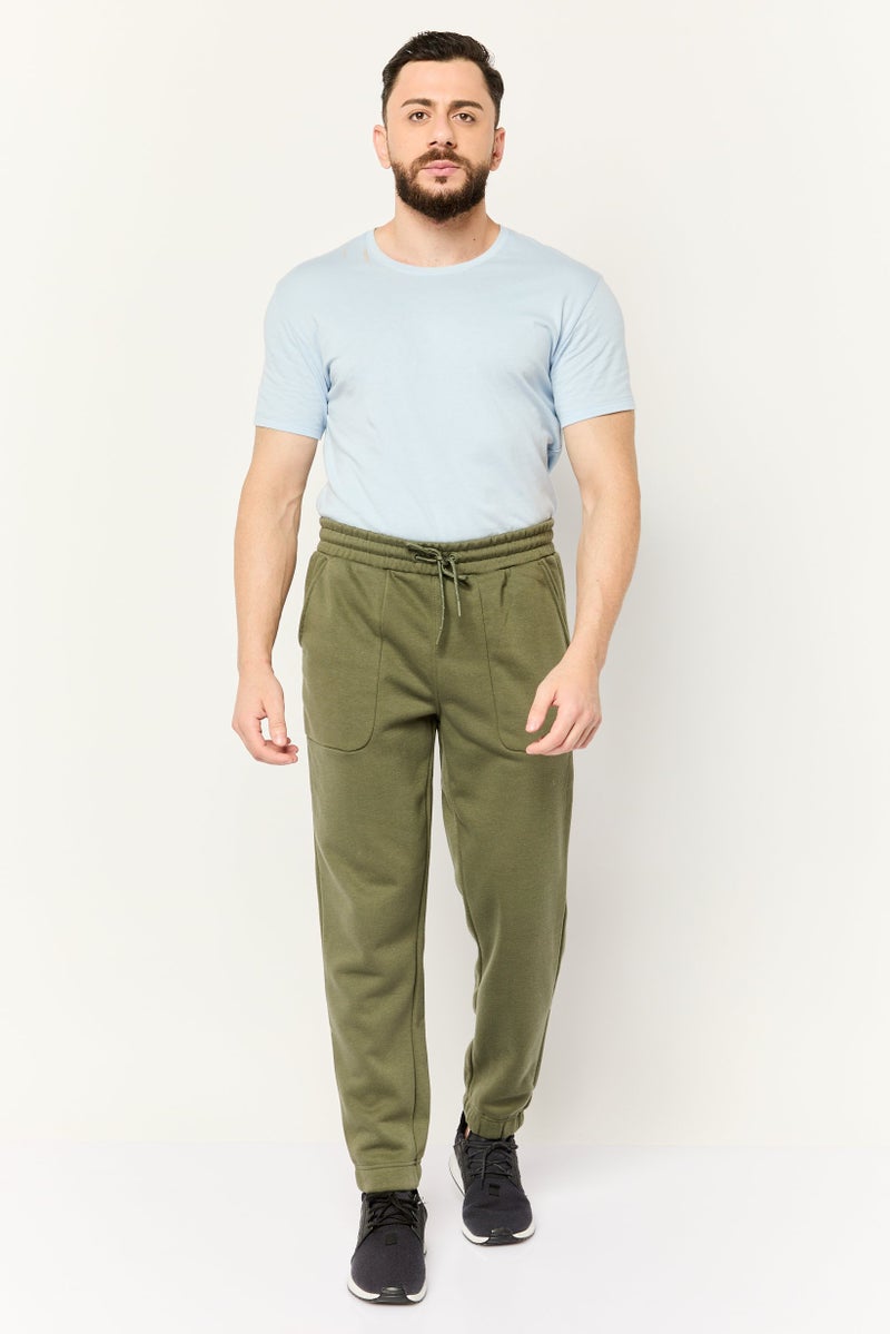 MOTION Men Sportswear Fit Drawstring Training Sweatpants, Olive - Image 3