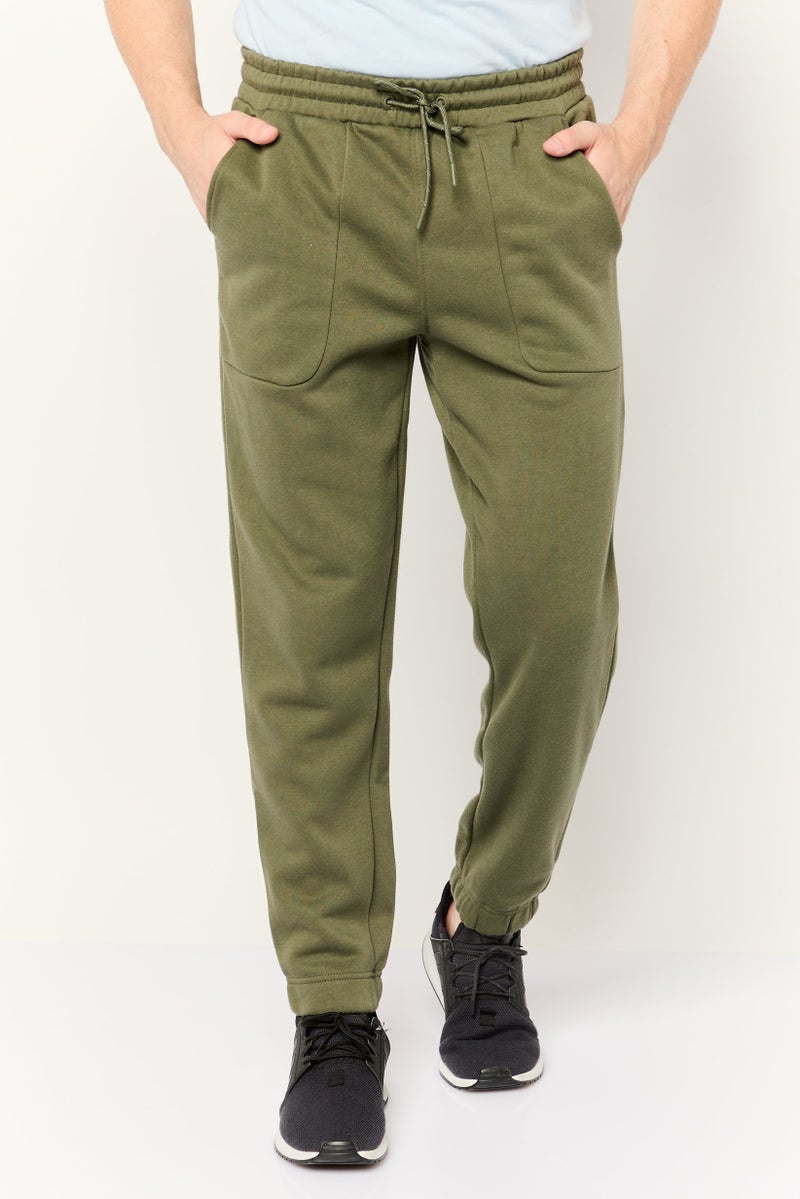 MOTION Men Sportswear Fit Drawstring Training Sweatpants, Olive - Image 1