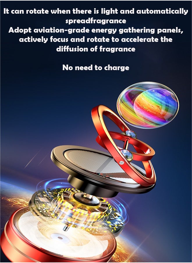 ZCM-HAPPY Solar Powered Car Air Freshener with Galaxy Crystal Ball, Rotating Aromatherapy Ornament for Vehicle, Soothing Fragrance with Solar Motion  - Image 5