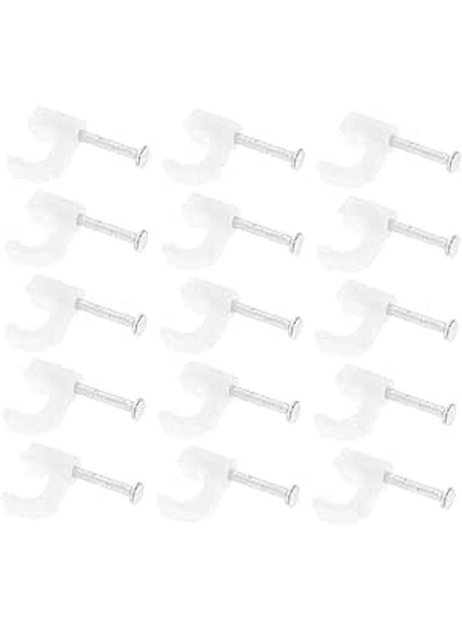 50 Pack White Cable Clips Screw Mount Wire Organizer Cord Management Routing Holder - Image 1
