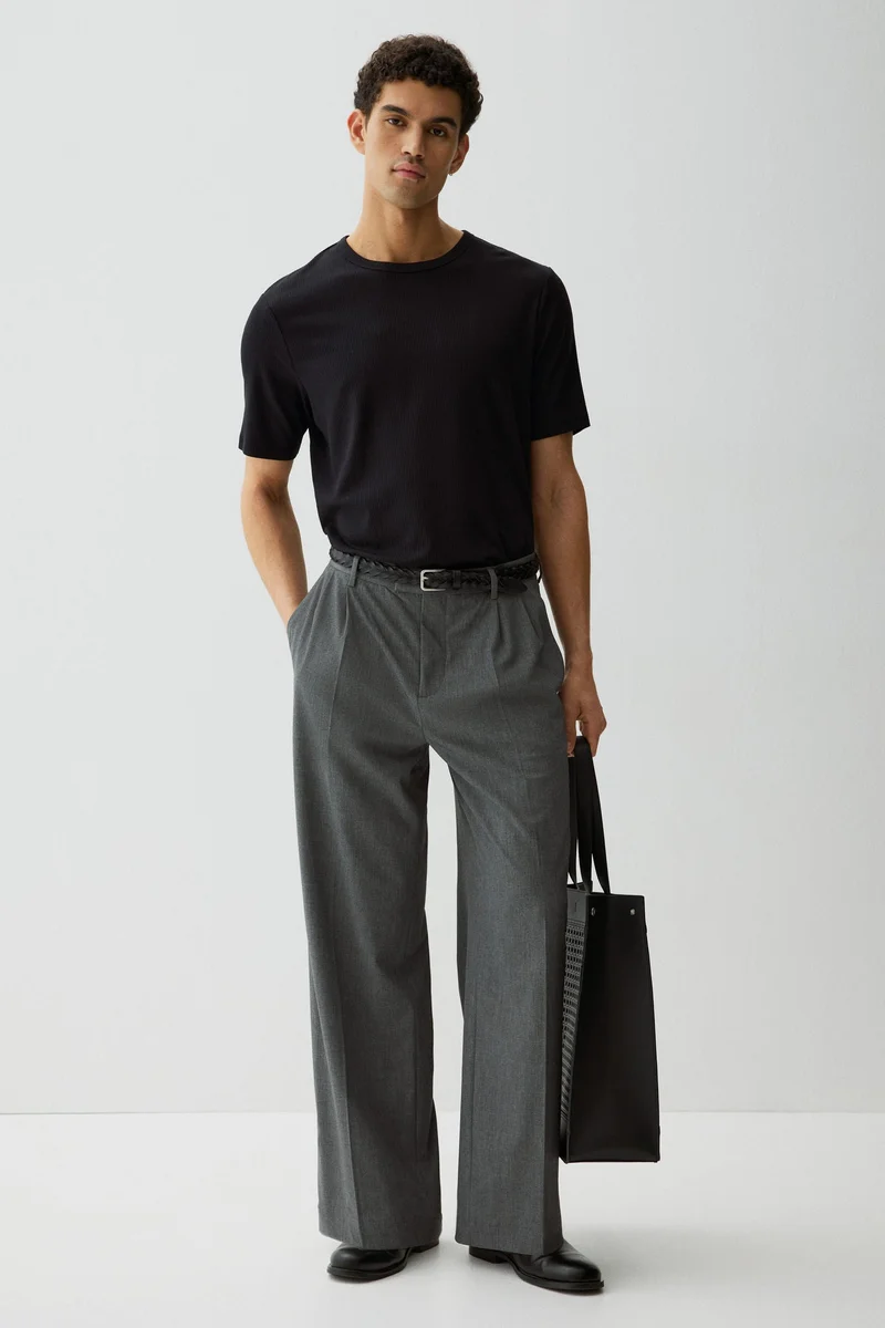 H&M Slim Fit Ribbed T-shirt