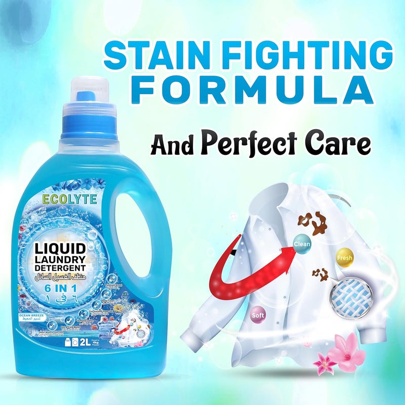 ECOLYTE+ Liquid Laundry Detergent - Ocean Breeze, 2L - Image 5