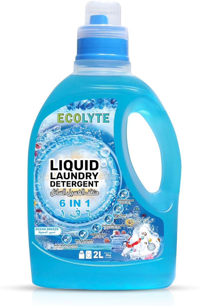 ECOLYTE+ Liquid Laundry Detergent - Ocean Breeze, 2L - Image 1