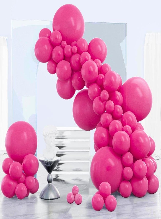 PartyWoo Hot Pink Balloons 140 pcs Magenta Balloons Dark Pink Balloons Different Sizes Pack of 18 12 10 5 Inch Balloon Arch Kit Balloon Garland for Valentine's Day Princess Party Decorations Pink-Y12 - Image 1