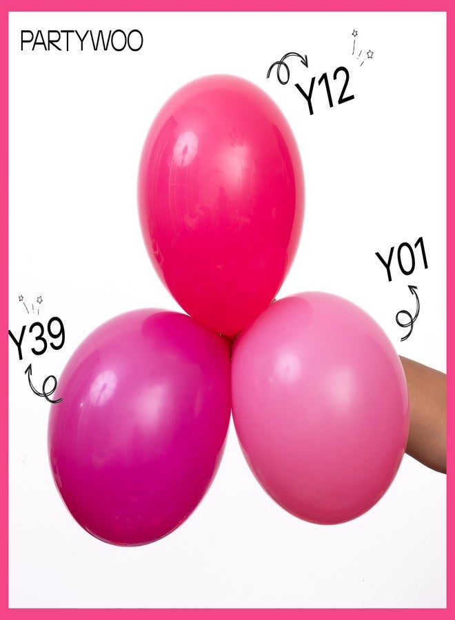 PartyWoo Hot Pink Balloons 140 pcs Magenta Balloons Dark Pink Balloons Different Sizes Pack of 18 12 10 5 Inch Balloon Arch Kit Balloon Garland for Valentine's Day Princess Party Decorations Pink-Y12 - Image 4