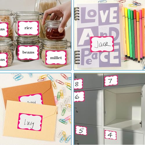 labelon Pink Name Tags,2"x 3" Name Tag Stickers with Pink Border 200 Pcs Adhesive Name Tags Sticker Name Badges Labels for Valentine, School, Office, Home, Party, Conferences - Image 4