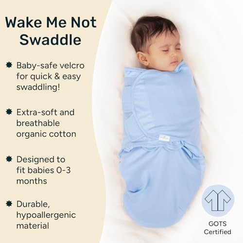 NINTARABABY Swaddle Wrap – Premium Organic Cotton, Wake Me Not Swaddle with Baby-Safe Velcro, Ultra-Soft & Snug Newborn Sleep Sack, Swaddling Blanket, Gifts for Infants 0-3 Months, Pack of 2 - Image 2