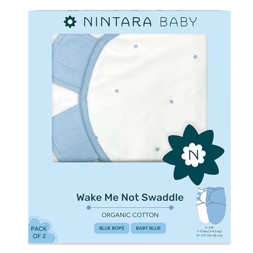 NINTARABABY Swaddle Wrap – Premium Organic Cotton, Wake Me Not Swaddle with Baby-Safe Velcro, Ultra-Soft & Snug Newborn Sleep Sack, Swaddling Blanket, Gifts for Infants 0-3 Months, Pack of 2 - Image 1