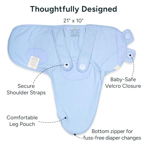 NINTARABABY Swaddle Wrap – Premium Organic Cotton, Wake Me Not Swaddle with Baby-Safe Velcro, Ultra-Soft & Snug Newborn Sleep Sack, Swaddling Blanket, Gifts for Infants 0-3 Months, Pack of 2 - Image 3