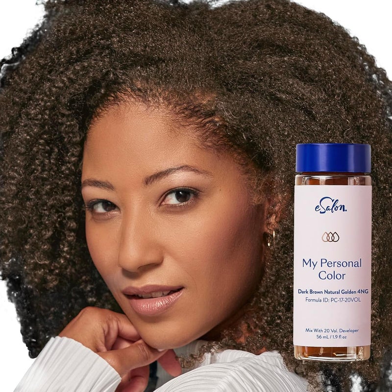 eSalon Permanent Hair Color  Hair Dye Kit  Dark Brown Natural Golden  Personal Colorist for Up To 100 Gray Coverage All Hair Types  ProfessionalGrade AmmoniaFree Dye
