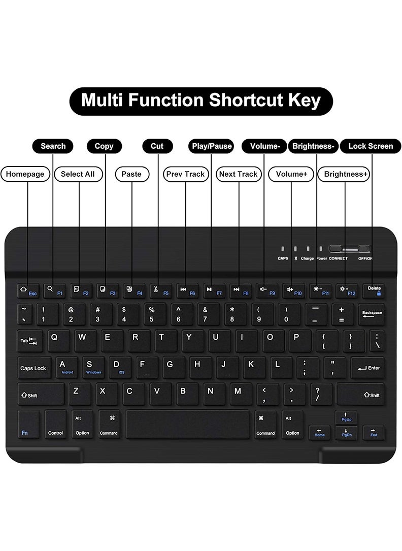 iPad Air 11-Inch M3 2025/ M2 2024 Case with Keyboard Wireless Magnetically Detachable Pencil Holder Case , Auto Sleep/Wake -Black