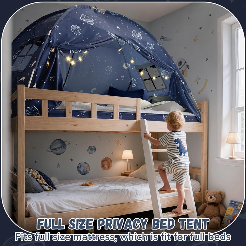 Avrsol Toddler Bed Tent Full, Space Canopy Indoor for Kids Boys, Kids Bed Canopy Full Size, Galaxy Dome Playhouse Tents Floor Privacy Space on Bed Sleeping Tent for Girls Birthday Toy House Gift - Image 2
