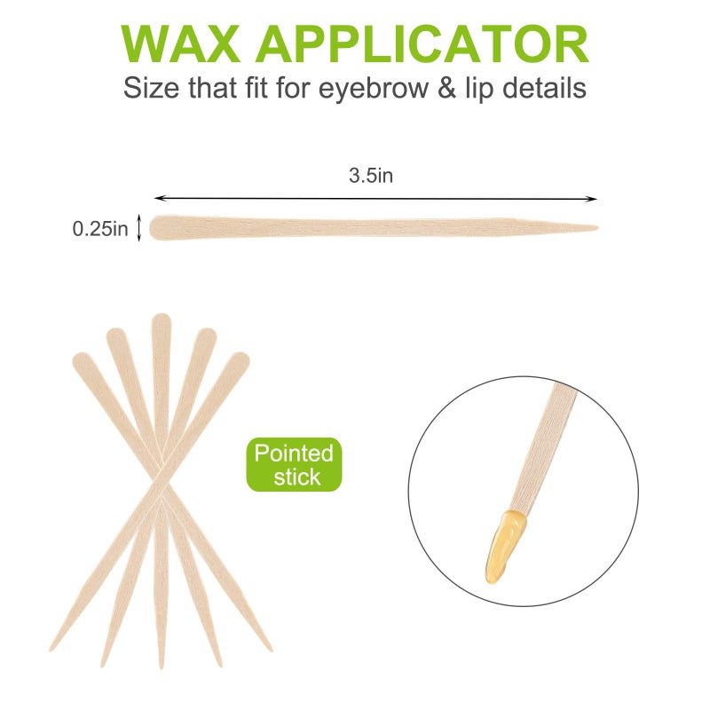 MMonDod 1200 Pack Wooden Waxing Sticks Wax Spatulas Sticks Small Wax Applicator Sticks Wood Craft Sticks Spatulas Applicator for Hair Eyebrow Nose Removal (Without Handle) - Image 3