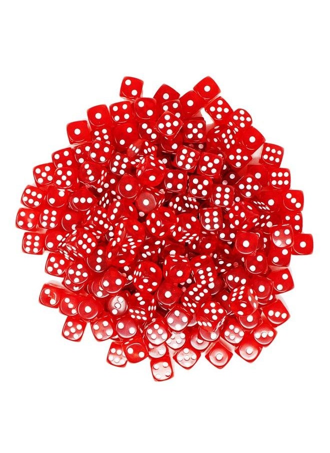 Da Vinci - 16 Mm 6 Sided Translucent Red Blue Or Green Gaming Dice In Bulk With Rounded Corners (200 Dice Red) - Image 1