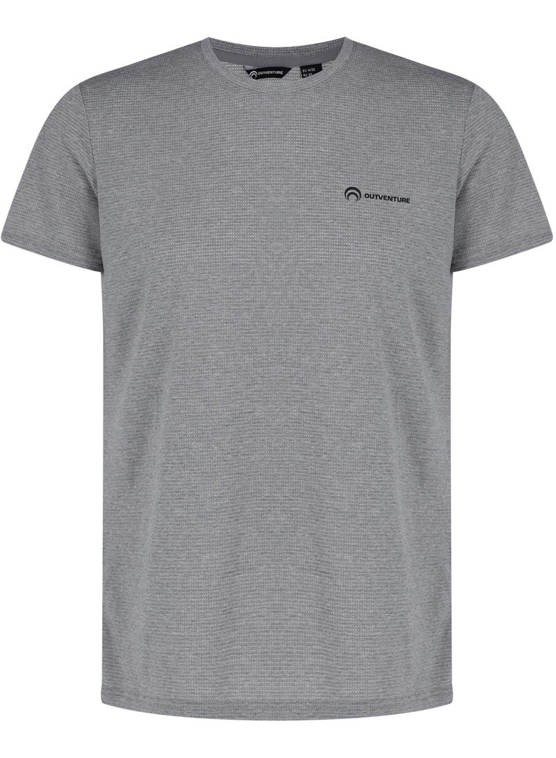 Outventure Men’s Light Grey T-Shirt – Lightweight, Breathable Fabric, Classic Fit, Soft & Comfortable for Outdoor & Casual Wear - Image 4