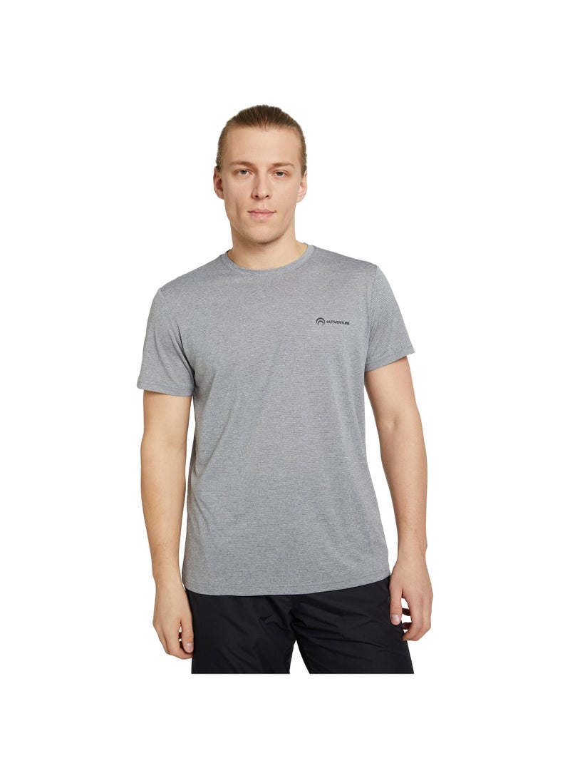 Outventure Men’s Light Grey T-Shirt – Lightweight, Breathable Fabric, Classic Fit, Soft & Comfortable for Outdoor & Casual Wear - Image 1