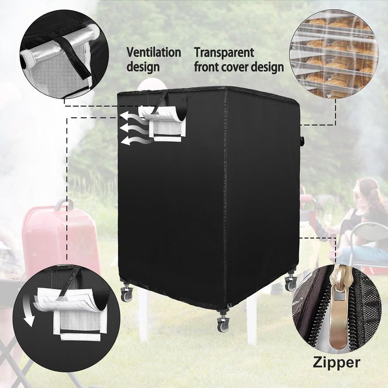 tiscover Bread Rack Cover with Zipper, 10tier Sheet Pan Rack/Bun Pan Rack Cover with Vents ，23"X28"X32" Bakery Single Rack Covers Waterproof and Dustproof，Black - Image 3