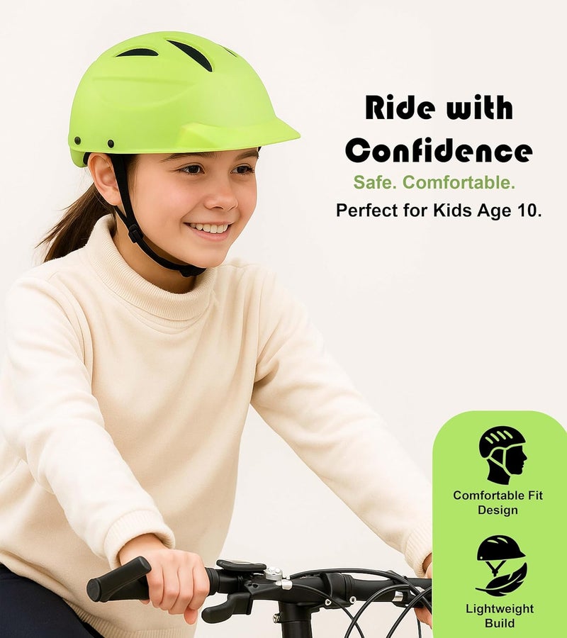 OXYGEN Kids Bicycle Helmet for Age 3-8 Years – Lightweight & Adjustable Safety Helmet for Boys & Girls | Cycling, Skating, Scooter | Shock Absorbent EPS Foam & Air Vents | Neon Yellow - Image 3