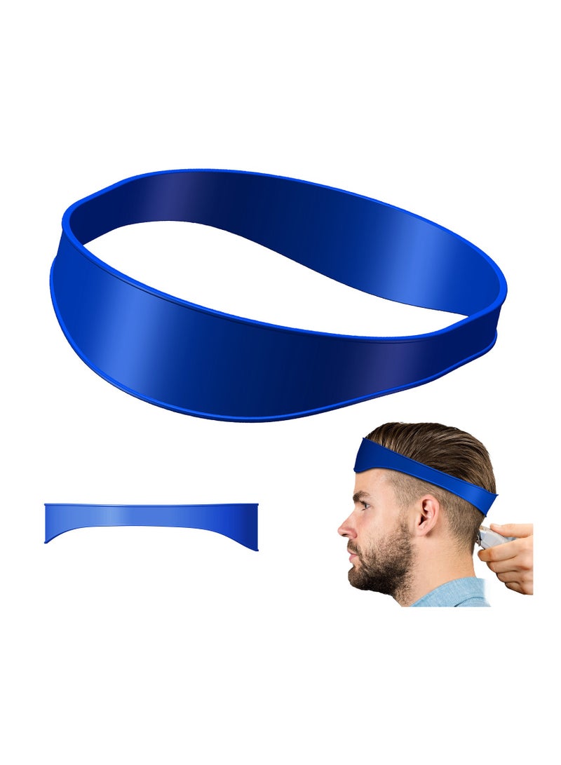 Neckline Shaving Template and Adjustable Hair Trimming Guide for DIY Self Haircutting System, Keeping Clean Straight Neck Hairline Easy to Use Tool Portable Blue - Image 1