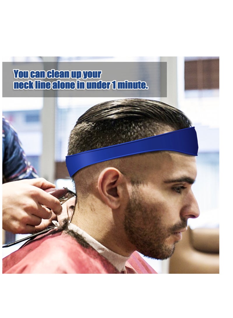 Neckline Shaving Template and Adjustable Hair Trimming Guide for DIY Self Haircutting System, Keeping Clean Straight Neck Hairline Easy to Use Tool Portable Blue - Image 2