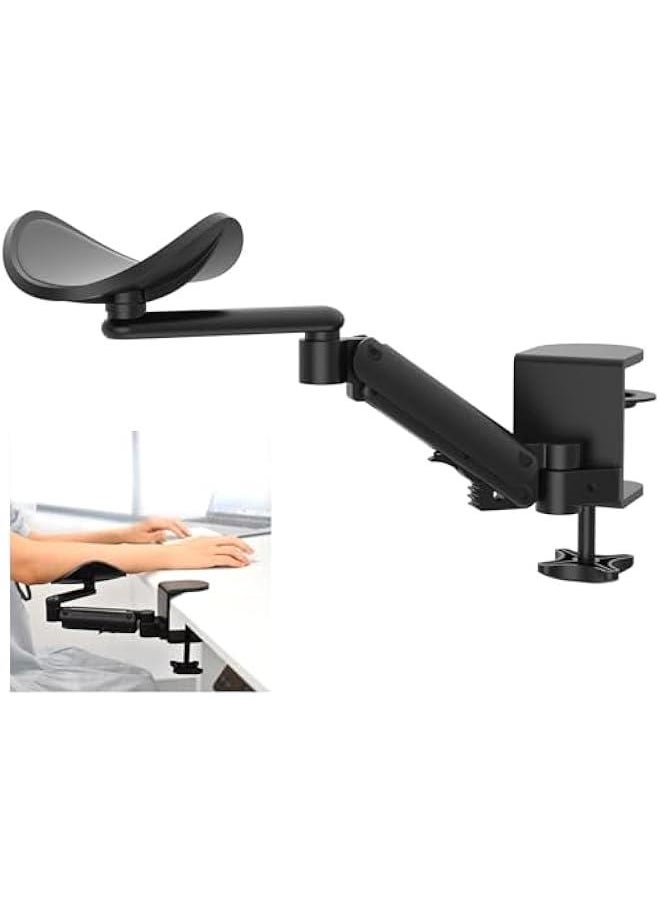 MIXDE - Adjustable Armrest for Desk, Ergonomic 360°Rotating Elbow Cushion Pad with 6-Level Height, Above Desk Extension Platform Arm Support for Left/Right Hand - Image 1